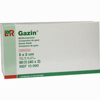 Gazin Mullkompresse 12fach Steril 5x5cm Kompressen 40 x 2 Stück