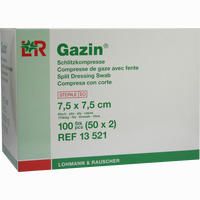 Gazin Schlitzkompresse 8fach 7.5x7.5cm Steril Kompressen 50 x 2 Stück