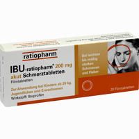 Ibu- Ratiopharm 200 Akut Schmerztabletten Filmtabletten 20 Stück