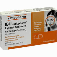 Ibu- Ratiopharm Lysinat Schmerztabletten 500mg Filmtabletten 10 Stück