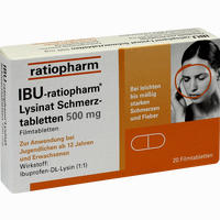 Ibu- Ratiopharm Lysinat Schmerztabletten 500mg Filmtabletten 20 Stück