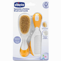 Kamm & Bürste mit Naturborsten Orange Chicco 1 Stück