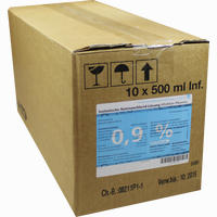 Kochsalz 0.9% Isoton Glas Infusionslösung 10 x 500 ml