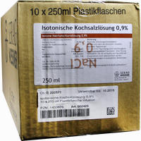 Kochsalz 0.9% Isoton Plastik Infusionslösung 10 x 250 ml