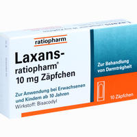 Laxans- Ratiopharm 10mg Zäpfchen 10 Stück