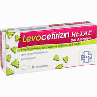Levocetirizin Hexal bei Allergien 5mg Filmtabletten 6 Stück
