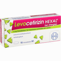 Levocetirizin Hexal bei Allergien 5mg Filmtabletten 18 Stück