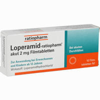 Abbildung von Loperamid- Ratiopharm Akut 2mg Filmtabletten 10 Stück