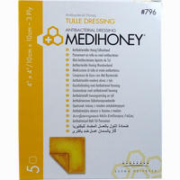 Medihoney Antibakterieller Tüllverband 10x10cm 5 Stück
