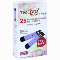 Abbildung von Medpro Maxi & Mini Blutzucker- Teststreifen Einzeln 25 x 1 Stück