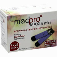 Medpro Maxi & Mini Blutzucker- Teststreifen Single 2 x 25 Stück