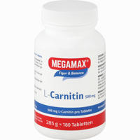 Megamax L- Carnitin 500mg Tabletten 180 Stück