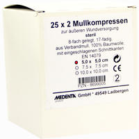 Mullkompressen 5 X 5xm Steril 8- Fach Gelegt 25 Stück