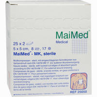 Mullkompressen Steril 8- Fach 5 X 5cm MaiMed 25 Stück
