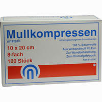 Mullkompressen Unsteril 10x20 Es 8f 100 Stück