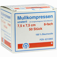 Mullkompressen Unsteril 7.5x7.5 Es 8f 50 Stück