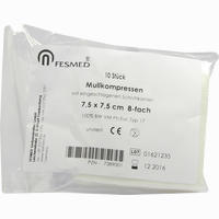 Mullkompressen Unsteril 8- Fach 7,5 X 7,5cm 10 Stück