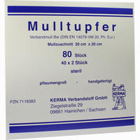 Mulltupfer Handgef.steril Plaumengross 20x20cm 40 x 2 Stück