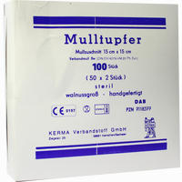 Mulltupfer Handgef.steril Wallnussgross 15x15cm 50 x 2 Stück