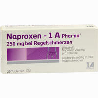 Naproxen - 1 A Pharma 250 Mg bei Regelschmerzen Tabletten 20 Stück