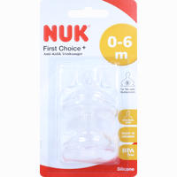Nuk First Choice+ Anti- Kolik- Trinksauger Aus Silikon Gr. 1 S 0- 6 Monate 2 Stück