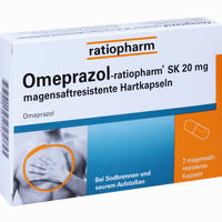 Omeprazol- Ratiopharm Sk 20mg Magensaftresistente Hartkapseln 7 Stück
