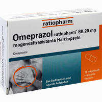 Omeprazol- Ratiopharm Sk 20mg Magensaftresistente Hartkapseln 14 Stück