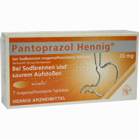 Pantoprazol Hennig Otc 20mg Magensaftr. Tabletten 7 Stück