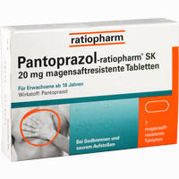 Pantoprazol- Ratiopharm Sk 20mg Magensaftresistene Tabletten 7 Stück