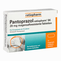 Pantoprazol- Ratiopharm Sk 20mg Magensaftresistente Tabletten 14 Stück