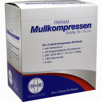 Param Mullkompressen Steril 8- Fach 10 X 10cm 25 Stück