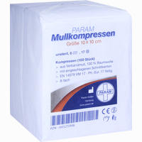 Param Mullkompressen Unsteril 8- Fach 10 X 10cm Param 100 Stück