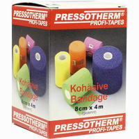 Pressotherm Kohäsive Bandage 8cmx4m Weiß Binde 1 Stück