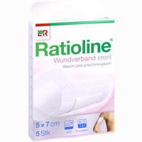 Ratioline Acute Wundverband Steril 5x7cm Pflaster 5 Stück