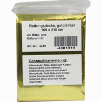 Rettungsdecke Gold/Silber 160x210cm 1 Stück