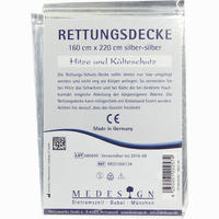 Rettungsdecke Silber Silber 220x160cm 1 Stück