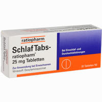 Schlaf Tabs- Ratiopharm 25mg Tabletten 20 Stück