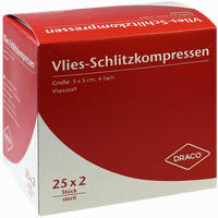 Schlitzkompresse Vlies 5x5cm 4fach Steril Kompressen 25 x 2 Stück