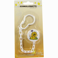 Schnullerkette Kunststoff mit Clip Löwe Weiß 1 Stück