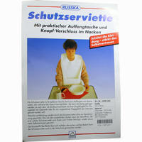 Schutzserviette mit Auffangtasche und Knopf- Verschluß im Nacken 1 Stück
