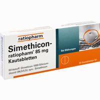 Simethicon- Ratiopharm 85mg Kautabletten 20 Stück