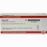 Sulfur D30 Ampullen DHU-Arzneimittel 10 x 1 ml
