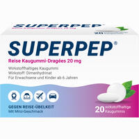 Superpep Reise Kaugummi- Dragees 20mg Kaudragees 20 Stück