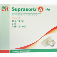 Suprasorb A+ag Antimikrobielle Calcium- Kompresse 10x10cm Kompressen 8 Stück
