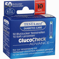Testamed Glucocheck Advance Teststreifen mit Lanzetten Kombipackung 1 Packung