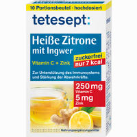 Tetesept Heiße Zitrone mit Ingwer zuckerfrei Pulver 10 x 3 g