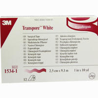 Transpore White 2.5cm X 9.1m Pflaster 12 Stück