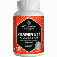 Vispura Vitamin B12 1000 Mcg Hochdosiert + B9 + B6 Tabletten 180 Stück