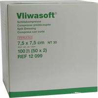 Vliwasoft Schlitzkompresse 7.5x7.5cm Kompressen 50 x 2 Stück