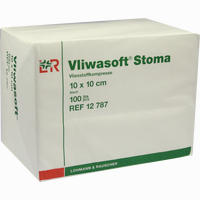 Vliwasoft Stoma Vliesstoff- Kompresse 4- Fach Steril 10x10cm Kompressen 100 Stück
